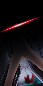 1boy artist_request blood blood_on_body censored ero_guro guro highres male_focus nude penis restrained ryona shota snuff stationary_restraints testicles thighs yaoi