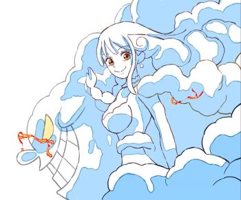 1girl 1other animated braid breasts choker closed_mouth crop_top curvy earrings electricity floating_cape floating_hair grin hugilemonnier jewelry large_breasts long_hair looking_at_viewer looping_animation monochrome nami_(one_piece) nami_(one_piece)_(elbaf) official_alternate_costume one_piece orange_eyes pearl_earrings sidelocks single_braided_sidelock smile spot_color video white_background wide_hips yellow_eyes zeus_(one_piece)