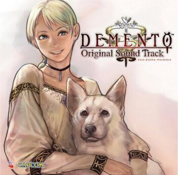 1girl album_cover artist_request blonde_hair blouse blue_eyes brooch choker cover demento dog fiona_belli hair_tie hewie holding jewelry official_art ponytail shirt smile third-party_source video_game_cover