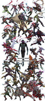 Rule 34 | 6+boys, action gamer level 2, altering (agito), anniversary, antennae, arm blade, arm up, armlet, armor, belt, black bodysuit, blue eyes, bodysuit, boots, breastplate, cape, card, chain, claw (weapon), claws, clenched hands, commentary request, compound eyes, dragon, drumsticks, dual wielding, eastern dragon, energy sword, energy wings, everyone, eyecon, fangs, full armor, gaia memory, gloves, glowing, green bodysuit, green eyes, helmet, heterochromia, highres, holding, holding sword, holding weapon, hood, hooded jacket, hoodie, horns, jacket, jewelry, kamen rider, kamen rider (1st series), kamen rider 1, kamen rider 2, kamen rider 555, kamen rider agito, kamen rider agito (series), kamen rider amazon, kamen rider amazon (series), kamen rider amazon alpha, kamen rider amazon omega, kamen rider amazons, kamen rider black, kamen rider black (series), kamen rider black rx, kamen rider black rx (series), kamen rider blade, kamen rider blade (series), kamen rider build, kamen rider build (series), kamen rider dcd, kamen rider decade, kamen rider den-o, kamen rider den-o (series), kamen rider double, kamen rider drive, kamen rider drive (series), kamen rider drive (type speed), kamen rider ex-aid, kamen rider ex-aid (series), kamen rider faiz, kamen rider fourze, kamen rider fourze (series), kamen rider gaim, kamen rider gaim (series), kamen rider ghost, kamen rider ghost (ore damashii), kamen rider ghost (series), kamen rider hibiki, kamen rider hibiki (series), kamen rider j, kamen rider j (movie), kamen rider kabuto, kamen rider kabuto (series), kamen rider kiva, kamen rider kiva (series), kamen rider kuuga, kamen rider kuuga (series), kamen rider ooo, kamen rider ooo (series), kamen rider ooo (tatoba combo), kamen rider ryuki, kamen rider ryuki (series), kamen rider shin, kamen rider stronger, kamen rider stronger (series), kamen rider super-1, kamen rider super-1 (series), kamen rider v3, kamen rider v3 (series), kamen rider w, kamen rider wizard, kamen rider wizard (series), kamen rider x, kamen rider x (series), kamen rider zi-o, kamen rider zi-o (series), kamen rider zo, kamen rider zx, male focus, mask, mighty action x level 2, monster, multiple boys, multiple wings, neo kamen rider, o medal, open mouth, orange eyes, ore damashii, pauldrons, pink eyes, pointing, poses, red cape, red eyes, red scarf, revolcane, rider belt, rider gashat, riderman, rocket, scarf, shift car, shin kamen rider prologue, shoulder armor, shoulder pads, silver trim, single horn, skyrider, staff, standing, sword, tail, tokusatsu, unused tire, weapon, white background, wings, yellow eyes, zakkizaki, ziku-driver