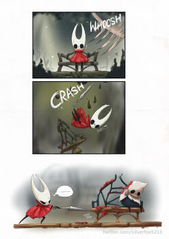 ... 1girl angry arthropod_girl black_eyes black_skin booby_trap cloak colored_skin corpse full_body highres holding holding_weapon hollow_eyes hollow_knight hollow_knight:_silksong horned_mask hornet_(hollow_knight) horns mask needle_(hollow_knight) red_cloak silverfox5213 standing sweat weapon white_mask