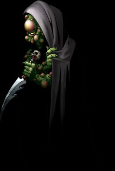 1boy black_cloak cloak colored_skin demon_(megami_tensei) devil_summoner_(game) devil_summoner_(series) green_skin holding holding_knife kazuma_kaneko knife official_art shin_megami_tensei solo thanatos_(megami_tensei) third-party_source transparent_background wart warts yellow_eyes