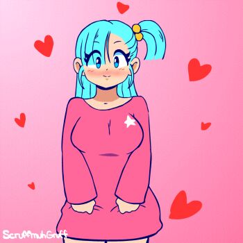 1girl animated animated_gif breasts bulma bulmas_panty_flash clothes_lift dragon_ball dragon_ball_(classic) female_focus looking_at_viewer nipples pussy scruffmuhgruff shirt_lift shounen_jump solo undressing