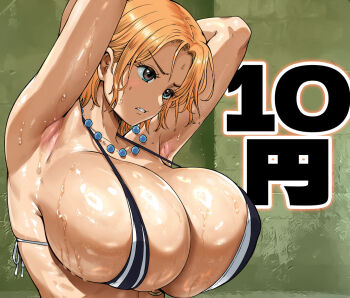1girl breasts highres huge_breasts nami_(one_piece) one_piece orange_hair rebis