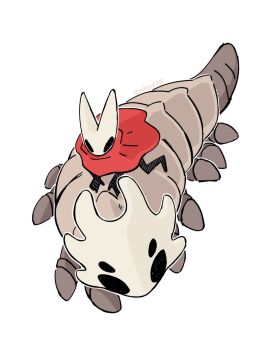 1girl arthropod_girl bell_beast_(hollow_knight) black_skin cloak colored_skin full_body highres hollow_eyes hollow_knight hollow_knight:_silksong horned_mask hornet_(hollow_knight) mask no_humans no_mouth ratatosk777 red_cloak riding riding_animal simple_background twitter_username white_background white_mask