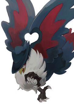 animal_focus beak bird commentary gen_4_pokemon hat highres honchkrow nintendo no_humans noah_moimoi open_mouth pokemon pokemon_(creature) pokemon_focus red_eyes simple_background symbol-only_commentary talons white_background wings