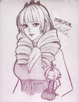 Rule 34 | 1girl, amatsu mito, breasts, cleavage, dress, drill hair, large breasts, long hair, looking at viewer, rose bernstein, snk, the king of fighters