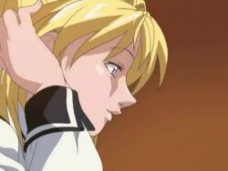 00s 1boy 1girl 2006 animated bible_black bible_black_only blonde_hair cum cum_in_mouth fellatio femdom handjob hetero high_ponytail licking licking_penis lowres necktie oral orgasm penis ponytail purple_eyes saeki_kaori sound tagme testicle_grab testicles trembling uncensored video