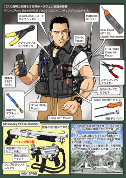 Rule 34 | 1boy, cellphone, day, dog, english text, gun, h&amp;k mp5, h&amp;k mp5k, h&amp;k sp89, heckler &amp; koch, house, jack traven, japanese text, mossberg, mossberg 500, muta koji, o.f. mossberg &amp; sons, outdoors, personal defense weapon, phone, pouch, pump-action shotgun, pump action, shotgun, speed (film), story time (muta koji), submachine gun, translation request, tree, vest, watch, weapon, weapon focus, weapon name, weapon profile