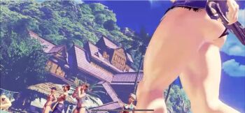 1girl 3d animated animated_gif ass breasts capcom cleavage female_focus final_fight game_screenshot hat huge_ass large_breasts poison_(final_fight) solo street_fighter street_fighter_v subtitled walking