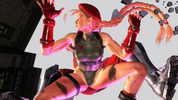 1girl 3d abuse animated animated_gif blonde_hair blood breasts cammy_white fighting leotard m._bison punching ryona small_breasts street_fighter street_fighter_6 submission violence
