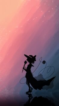 1girl absurdres boots commentary english_commentary eyeball hat hat_ribbon highres holding komeiji_koishi reflective_floor ribbon shadow short_hair solo t0nys third_eye touhou walking