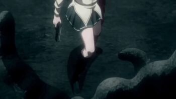 Rule 34 | 1girl, absurdres, animated, animated gif, arms up, black boots, black shorts, black skirt, blood on clothes, blood on hands, blue eyes, bluesy fluesy, boots, bound, bound arms, bow, breasts, female focus, green shirt, grey hair, gun, hair bow, hair ribbon, handgun, highres, holding, holding gun, holding weapon, huge filesize, imminent anal, imminent penetration, imminent rape, imminent vaginal, long hair, long sleeves, medium breasts, miniskirt, night, one eye closed, open mouth, outdoors, pink bow, pink ribbon, pistol, pleated skirt, ponytail, rain, ribbon, sexually suggestive, shirt, shorts, skirt, solo, solo focus, sweat, sweatdrop, taboo tattoo, teeth, tentacles, weapon