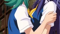 2girls animated blue_hair blush bouncing_breasts breasts censored closed_eyes cunnilingus fondling_breasts gitai_saimin glasses grabbing_another&#039;s_breast green_hair groping hieda_natsuko kiss library licking_nipple multiple_girls nipple_stimulation nipples no_panties nude oral pubic_hair public_indecency pussy school_uniform sound spread_legs spread_pussy sucking_on_breast sucking_on_nipple tribadism video yasaka_hitomi yuri