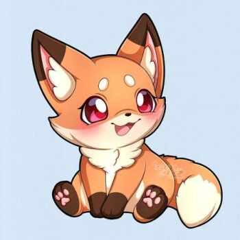 animal_ears blush fox_ears fox_tail lowres non-web_source smile tail