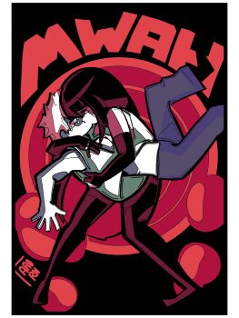 1boy 1girl aroirnn blue_pants chainsaw_man crying crying_with_eyes_open denji_(chainsaw_man) elbow_gloves facial_scar gloves hetero highres kiss long_hair pants purple_gloves purple_hair purple_pants scar scar_on_cheek scar_on_face shirt tears white_shirt yoru_(chainsaw_man)