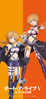 2girls absurdres blue_eyes date_a_live highres miniskirt multiple_girls official_art short_hair skirt tagme thighhighs twintails