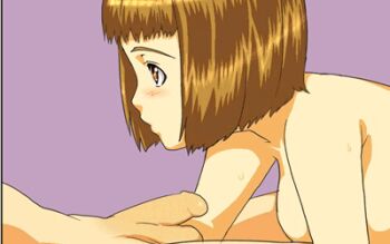 00s 1girl adjusting_hair animated animated_gif breasts brown_hair cum ejaculation fellatio handjob hetero higurashi_akane koube_an lowres my-hime nipples oral penis sequential short_hair solo_focus tongue uncensored