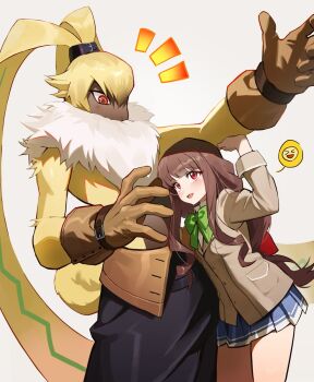 belt digimon digimon_(creature) digimon_ghost_game gloves highres ribbon skirt symbareangoramon tsukiyono_ruli