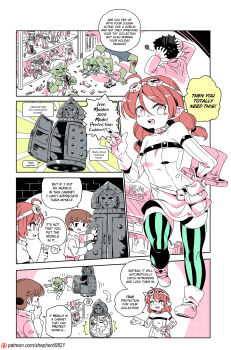 +++ 2b_(nier:automata) 2boys 2girls ? ?? ahoge alternate_language bare_shoulders belt belt_pouch blush_stickers bone book bow breasts brick_wall broken collar colored_skin comic commentary detached_sleeves dress elf english_commentary english_text face_piercing figure wagging_finger furry gloves goblin goggles goggles_on_head green_skin gundam gunpla hair_bow hat highres holding holding_unworn_clothes holding_unworn_hat indoors iron_maiden limited_palette medium_hair model model_kit multiple_boys multiple_girls nier:automata nier_(series) nose_piercing original patreon_username piercing pointy_ears pouch red_hair shelf shepherd0821 shopkeeper_(modern_mogal) short_hair small_breasts spoken_question_mark strapless striped_clothes striped_thighhighs sweatdrop tattoo thighhighs top_hat toy translation_request twintails unworn_hat unworn_headwear vertical-striped_clothes vertical-striped_thighhighs