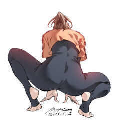 Rule 34 | 1girl, brown hair, nabipenciller, ponytail, simple background, tagme