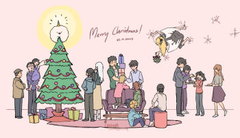 6+boys 6+girls barefoot biyoo_(omniscient_reader&#039;s_viewpoint) black_hair blonde_hair brown_hair carrying carrying_person child christmas_tree cookie couch criteria crossed_arms eating everyone feathered_wings flying food full_body gift glasses glowing gong_pildu hair_bun halo han_dareum han_myungoh han_sooyoung hands_on_own_hips hat high_ponytail highres holding holding_mistletoe holding_tray hood hoodie indoors jang_hayoung jung_heewon kim_dokja lee_gilyoung lee_hyunsung lee_jihye lee_seolhwa long_hair merry_christmas mistletoe multiple_boys multiple_girls omniscient_reader&#039;s_viewpoint ponytail purple_hoodie rug shin_yoosung short_hair short_twintails skirt standing suspenders table tray twintails uriel_(omniscient_reader&#039;s_viewpoint) white_hair white_wings wings yoo_joonghyuk yoo_mia yoo_sangah