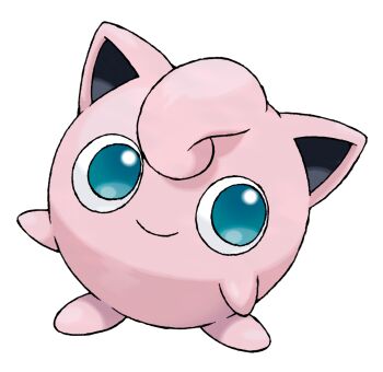 blue_eyes closed_mouth full_body gen_1_pokemon jigglypuff nintendo no_humans official_art pokemon pokemon_(creature) pokemon_focus pokemon_frlg smile solo sugimori_ken third-party_source transparent_background