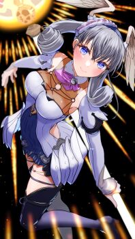 1girl absurdres blue_eyes head_wings highres melia_antiqua mu_tu_bu solo wings xenoblade_chronicles:_future_connected xenoblade_chronicles_(series) xenoblade_chronicles_1