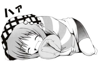 1girl animated animated_gif female_focus flower greyscale hugging_object lily_of_the_valley monochrome pillow pillow_hug simple_background solo spandex suigetsu waha white_background yamato_suzuran