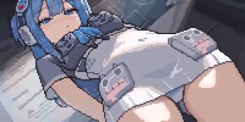 animated animated_gif clothes_lift gloomyowl goddess_of_victory:_nikke panties pantyshot pixel_art shifty_(nikke) skirt skirt_lift underwear