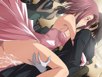 1boy 1girl aquamu ass bare_shoulders blue_eyes blush breasts censored code_geass cum cum_in_pussy cum_on_ass cum_on_body cum_on_lower_body cumdrip dancing dress dutch_angle ejaculation elbow_gloves empty_eyes evening_gown gloves hetero hug kouzuki_kallen large_breasts leg_lift lelouch_vi_britannia mask no_panties cum_overflow penis public_indecency pussy pussy_juice red_hair saliva sex short_hair standing stealth_sex sweat tears tuxedo vaginal yamagarasu