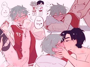 2boys alien_stage anal blush couple erection hickey highres ivan_(alien_stage) kiss looking_at_another male_focus male_penetrated multiple_boys penis strangelewdity testicles till_(alien_stage) yaoi