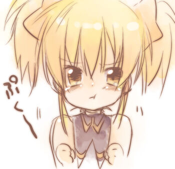 1girl :t blonde_hair blush female_focus gen_4_pokemon nakamura_sandayo nintendo personification pokemon shinx simple_background solo white_background yellow_eyes
