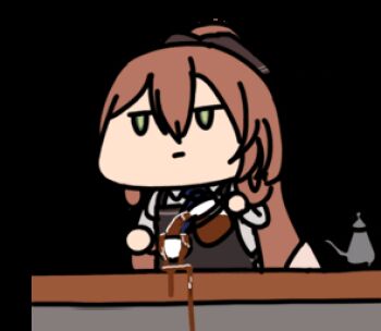 ... 1girl animated animated_gif coffee girls'_frontline lowres seseren spilling springfield_(girls'_frontline)