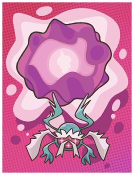 +_+ animal_focus border bug full_body highres nintendo no_humans pink_background pokemon pokemon_(creature) pokemon_focus rabsca solo white_border