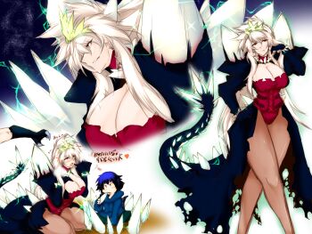 breasts cosplay crystal godzilla_(series) godzilla_vs._spacegodzilla highres kaiju kamo-nanban little_godzilla little_godzilla_(cosplay) monster_girl personification spacegodzilla spacegodzilla_(cosplay) toho