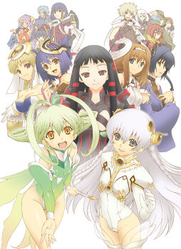 00s 5boys 6+girls ahoge amarie_jerhad ar_tonelico ar_tonelico_i ar_tonelico_ii armor aurica_nestmile black_hair blonde_hair blue_eyes blue_hair bodysuit boots braid breasts brown_eyes brown_hair cape chroah_vatel chroche_latel_pastalie cleavage cocona_vatel detached_sleeves everyone facial_mark fairy_wings flat_chest frelia_(ar_tonelico) frelia_ansul_solmarta goggles green_eyes green_hair gust hair_ornament hat highres jack_hamilton jakuri_(ar_tonelico) krusche_elendia large_breasts legris_branchesca leotard long_hair luca_truelywaath lyner_barsett michitaka_ayatane misha_arsellec_lune multiple_boys multiple_girls purple_eyes purple_hair radolf_schnaizen red_eyes red_hair sabadri scar short_hair shun_(ar_tonelico) shurelia_(ar_tonelico) simple_background skin_tight thigh_boots thighhighs twin_braids twintails uguisu_kagura white_hair white_thighhighs wings yellow_eyes