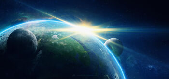 Rule 34 | atmospheric layer, galaxy, highres, in orbit, moon, no humans, ocean, original, planet, scenery, science fiction, sky, space, star (sky), starry sky, sun, theadamtaylor