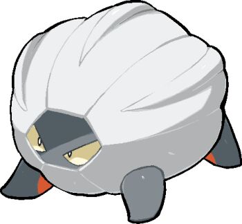 commentary_request full_body gen_3_pokemon kawaanago lowres nintendo no_humans pokemon pokemon_(creature) pokemon_focus shelgon solo transparent_background v-shaped_eyes