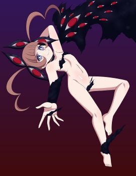 1girl digimon digimon_(creature) digimon_beatbreak fusion loli looking_at_viewer rodrigo_h shademon shademon_(nene_ver.) smile yamada_haruko