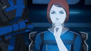 alien animated animated_gif chair commander_shepard commander_shepard_(female) contemplating garrus_vakarian mass_effect_(series) screen thinking tumblr turian wei