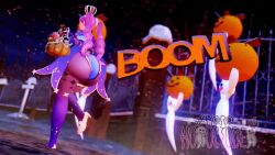 1girl 3d animated ass ass_focus ass_shake audible_music blue_leotard blush bouncing_ass breast_press breasts candy cosplay crown curvy devil_fruit embarrassed english_text food from_behind full_moon genshin_impact ghost grave halloween halloween_bucket halloween_costume happy_halloween hashtag high_heels highleg highleg_leotard horo_horo_no_mi huge_ass large_breasts leotard long_hair looking_at_viewer mona_(genshin_impact) mona_(genshin_impact)_(cosplay) moon night nude one_piece pantyhose perona pink_hair plump prevence pumpkin shiny_skin sky solo sound squatting tagme twintails video walking wide_hips