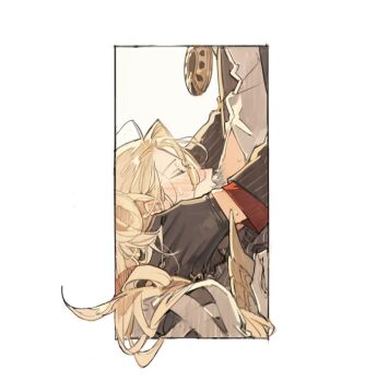 2boys antonio_salieri_(fate) blonde_hair closed_eyes fate/grand_order fate_(series) fellatio gloves jacket long_hair long_sleeves male_focus male_pubic_hair multiple_boys oral pubic_hair shirt starshadowmagician sweatdrop wolfgang_amadeus_mozart_(fate) yaoi