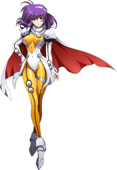 1girl arm_at_side armor bodysuit boots breasts cape covered_navel crossed_legs expressionless fingerless_gloves floating_cape floating_hair floating_jacket framed_breasts full_body game_cg gloves hair_between_eyes hairband hand_on_own_hip highres jacket lambda_(langrisser) langrisser langrisser_mobile langrisser_v large_breasts long_sleeves looking_at_viewer medium_hair official_art open_mouth purple_hair red_cape serious shiny_clothes shoulder_armor skin_tight solo standing strap tachi-e thigh_gap third-party_source transparent_background two-tone_cape urushihara_satoshi_(style) white_boots white_cape white_jacket yellow_bodysuit yellow_eyes