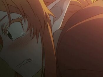 animated anime_screenshot ass blonde_hair breasts cameltoe elf green_eyes highres isekai_ojisan japanese_clothes kimono long_hair medium_breasts nude_filter pointy_ears pussy pussy_juice sound sui_(isekai_ojisan) tagme third-party_edit video