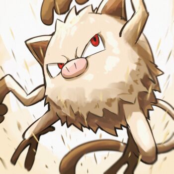 Rule 34 | absurdres, arms up, gen 1 pokemon, highres, mankey, nintendo, no humans, pokemon, pokemon (creature), red eyes, solo, spicyichizo, tail