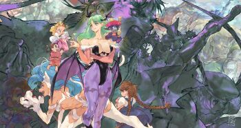 2022 4boys 6+girls absurdres all_fours anger_vein animal_ears animal_hands animal_print anita_(darkstalkers) arms_up bare_shoulders bat_print bat_wings blonde_hair blue_eyes blue_hair boots bracelet braid breasts brown_hair bx-02_blodia capcom capcom_fighting_collection cat_ears cat_girl cat_tail chibi child chinese_clothes chun-li claws cleavage clothing_cutout collarbone crossed_arms crossover crown cyberbots darkstalkers devilot_de_deathsatan_ix doll dougi dress fang feet felicia_(darkstalkers) fighting_stance forehead game_cg gem green_eyes green_hair guile happy hat headless_doll heart_cutout hibiki_dan highres hsien-ko jewelry jiangshi jumping kasugano_sakura kicking long_braid long_hair looking_back m._bison mecha medium_breasts monster_girl morrigan_aensland multiple_boys multiple_girls muscular muscular_male no_eyebrows non-web_source official_art open_mouth outstretched_arms pantyhose pinkiri pocket_fighter print_pantyhose puffy_sleeves purple_pantyhose qingdai_guanmao revealing_clothes robot ryu_(street_fighter) school_uniform shirt shouting signature skirt smile smug soldier spiked_bracelet spikes squatting street_fighter street_fighter_ii_(series) tail tamio tan tank_top tao_(warzard) teeth tiara upper_teeth_only warzard white_dress white_fur white_shirt wings