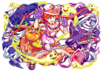 1girl alternate_animal_ears alternate_costume alternate_footwear alternate_gloves alternate_hair_length alternate_hair_ornament alternate_hairstyle alternate_nail_color alternate_tail animal_collar animal_ear_fluff animal_ears anime_coloring artist_request bandaged_arm bandaged_ear bandaged_leg bandages bare_shoulders belt belt_buckle blue_collar bone_hair_ornament bone_ornament breasts buckle capsule cerberus cerberus_(crash_fever) checkered_belt cleavage collar collarbone crash_fever cross-laced_footwear cross_hat_ornament crossed_bangs detached_collar dog dog_ears dog_girl dog_tail dress facing_viewer fangs full_body game_cg ghost glove_cuffs gloves green_collar green_eyes hair_between_eyes hair_ornament halloween halloween_bucket halloween_costume hat heart_ornament holding holding_stethoscope intravenous_drip large_breasts large_tail leg_belt legs_apart long_hair looking_at_viewer low_twintails no_socks number_print numbered nurse nurse_cap off-shoulder_dress off_shoulder official_alternate_animal_ears official_alternate_costume official_alternate_hair_length official_alternate_hair_ornament official_alternate_hairstyle official_art open_mouth orange_tail outline pill pink_collar pink_dress print_dress purple_belt purple_footwear purple_gloves purple_nails red_eyes red_hair red_outline scissor_holster short_dress sleeveless sleeveless_dress solo spiked_collar spikes square square_print standing stethoscope surgical_scissors syringe syringe_holster tachi-e tail tail_ornament teeth third-party_source tongue tongue_out transparent_background twintails two-tone_hat upper_teeth_only very_long_hair worried yellow_outline