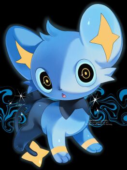 Rule 34 | animal focus, black eyes, black fur, blue fur, blue sclera, colored sclera, full body, gen 4 pokemon, highres, iwasi 29, looking at viewer, nintendo, no humans, open mouth, pokemon, pokemon (creature), pokemon focus, shinx, shinx (male), solo, tail, yellow eyes
