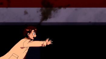 1girl 3boys animated animated_gif attack bodysuit breasts brown_hair claw_(weapon) harlequin_(karakuri_circus) karakuri_circus katou_narumi multiple_boys puppet rolling saiga_masaru shirogane_(karakuri_circus) silver_hair string weapon